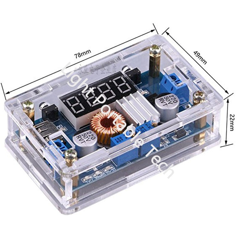 5A constant voltage constant current step-down module with housing with voltage current power display LED drive lithium battery charging/single module