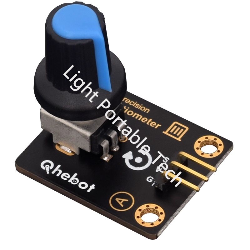 The rotary potentiometer module simulates the knob rheostat speed control switch for Arduino